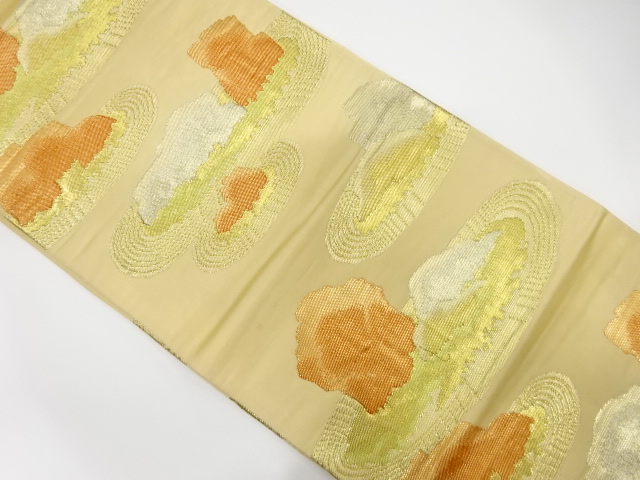 JAPANESE KIMONO / ANTIQUE FUKURO OBI / SILK / WOVEN SCENERY